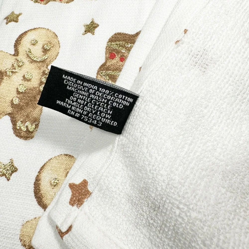 NEW Rachel Zoe GINGERBREAD MAN & CHRISTMAS TREE Kitchen Towel Set/3